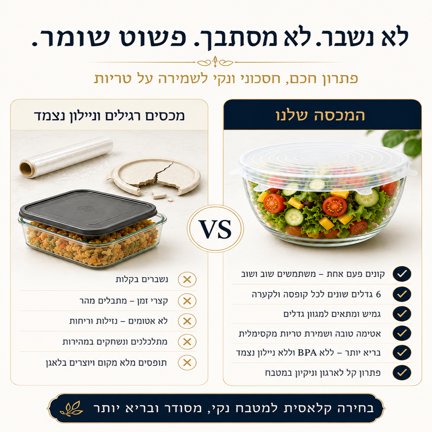 סט 6 מכסי סיליקון נמתחים רב-פעמיים