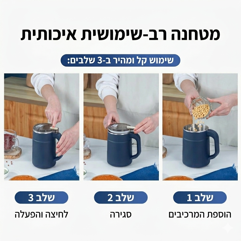 מטחנת קפה ותבלינים חשמלית - דגם נירוסטה עוצמתי