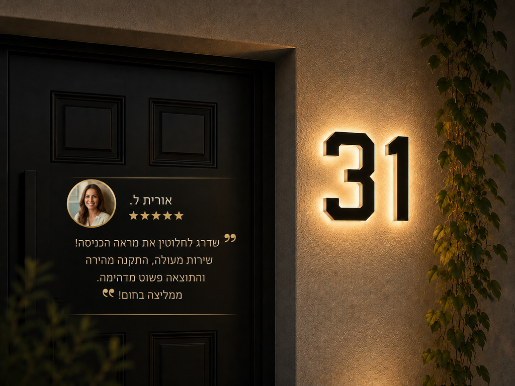 שלט מספר בית סולארי בהתאמה אישית