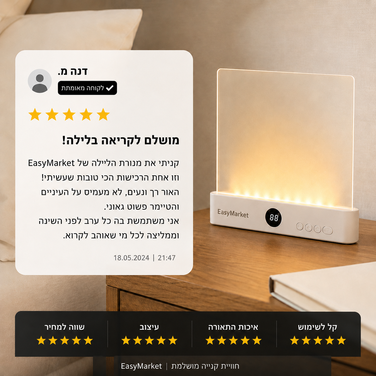 מנורת קריאה חכמה