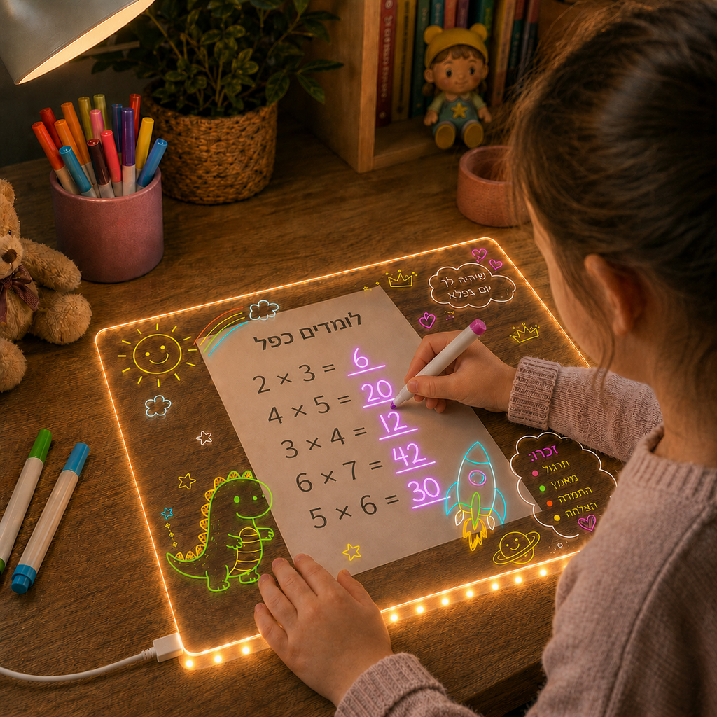 לוח הקסם המואר – לומדים, מציירים ומתרחקים ממסכים