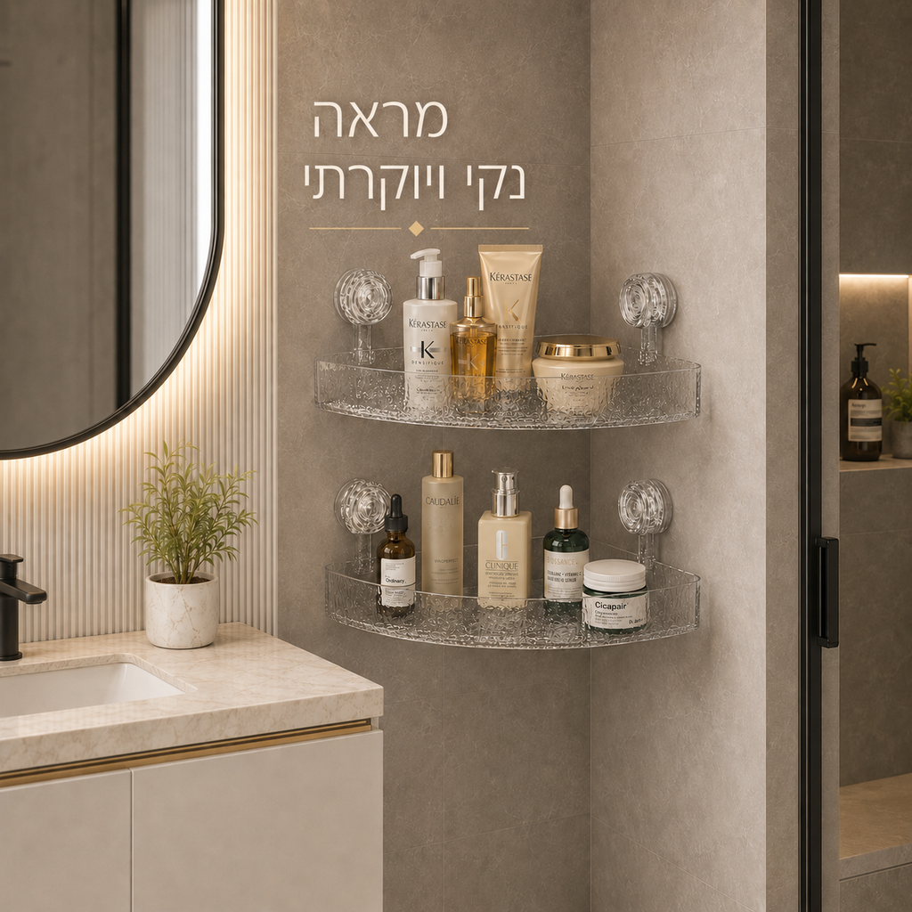 מדף איחסון בהתקנה קלה ללא כלים וקדיחות