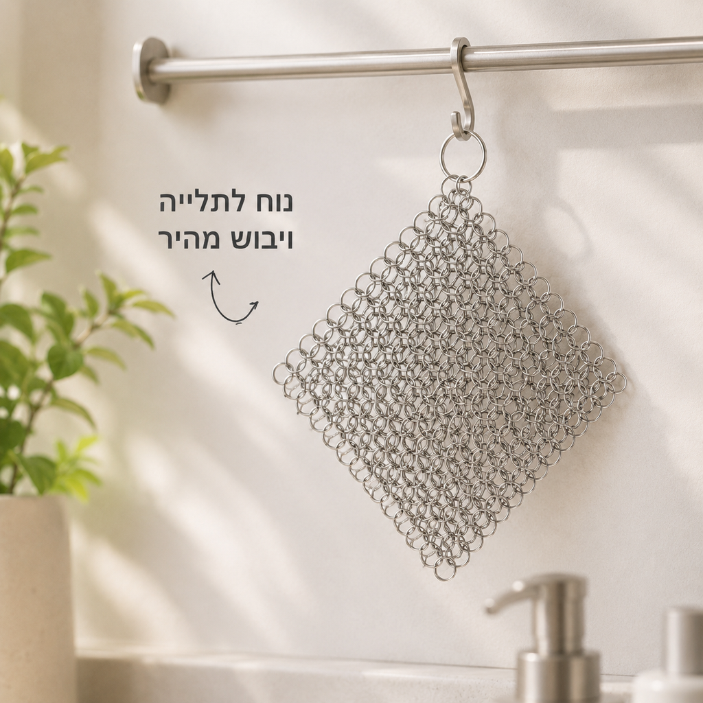 רשת ניקוי נירוסטה רב-פעמית | סט זוגי חסכוני לכל המטבח
