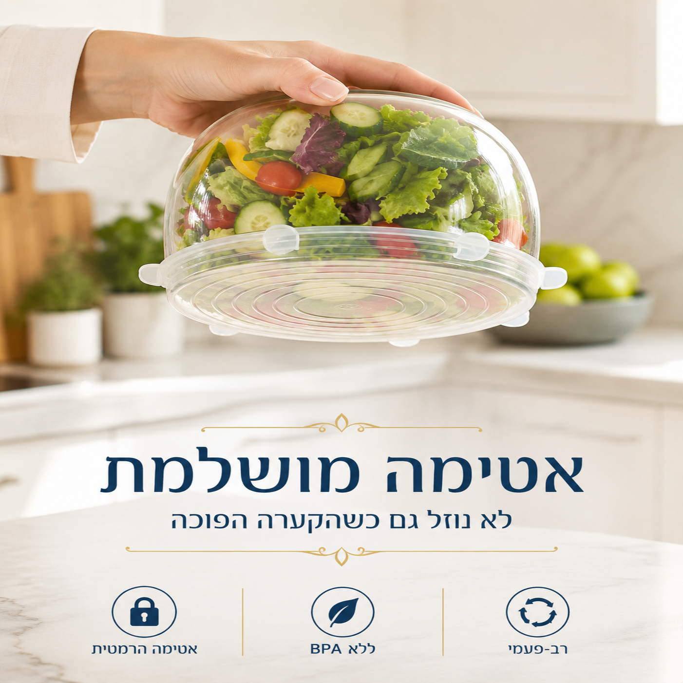 סט 6 מכסי סיליקון נמתחים רב-פעמיים