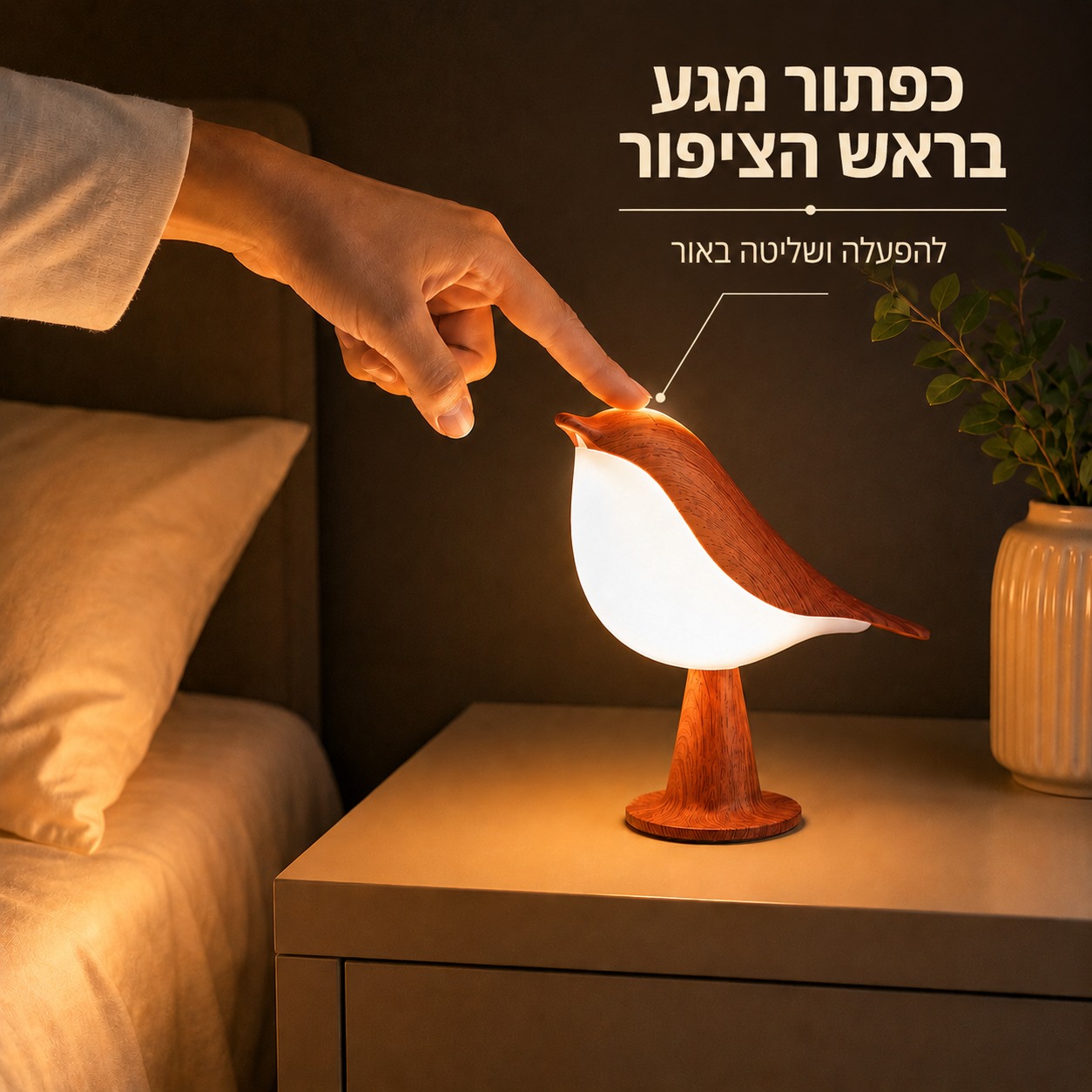 מנורת ציפור טאץ׳ מעוצבת