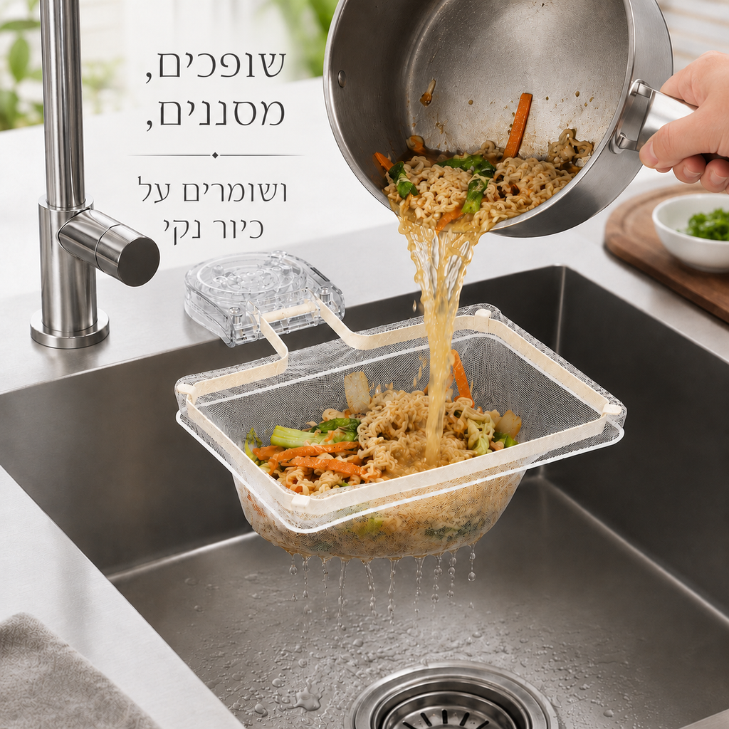 מסנן מונע סתימות לכיור מטבח